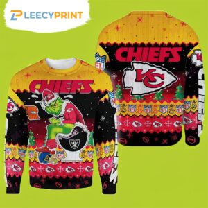 Kansas City Chiefs The Grinch Toilet American Football NFL Christmas Ugly Sweater