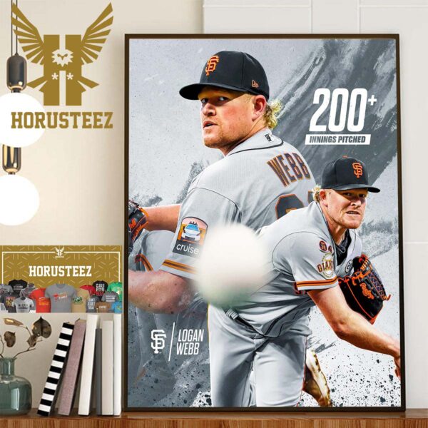 Logan Webb Is The First Pitcher To Reach 200 Innings Pitched In 2023 Home Decor Poster Canvas