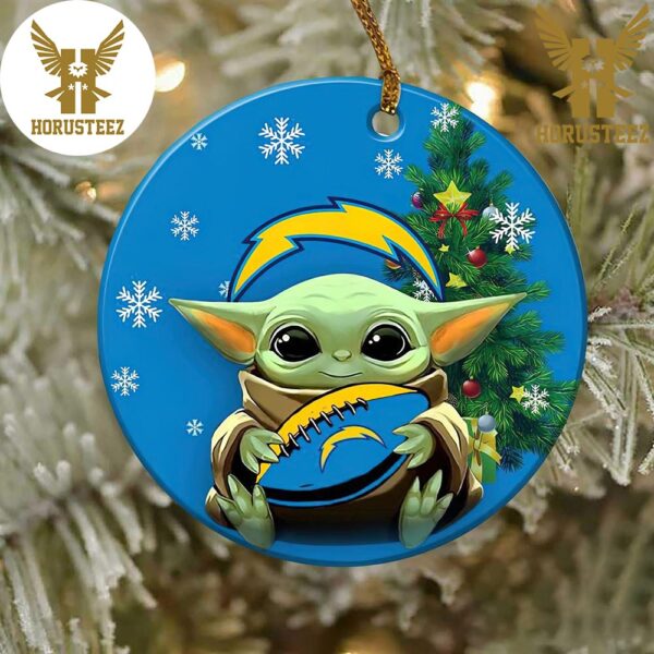 Los Angeles Chargers Baby Yoda NFL Football 2023 Decorations Christmas Ornament