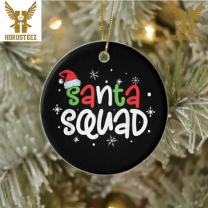 Matching Family Christmas 2023 Team Santa Squad Christmas Tree Decorations Ornament