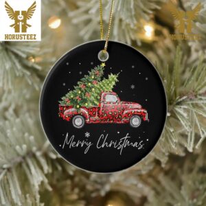Merry Christmas Leopard Buffalo Truck Christmas Tree Decorations Ornament