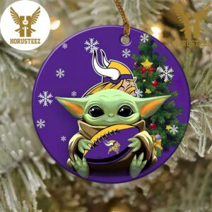 Minnesota Vikings Baby Yoda NFL Football 2023 Decorations Christmas Ornament