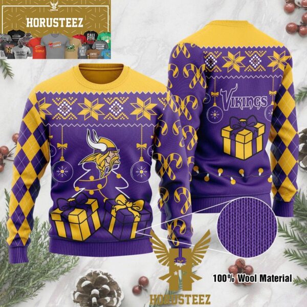 Minnesota Vikings Funny Knitting Pattern Christmas Ugly Sweater