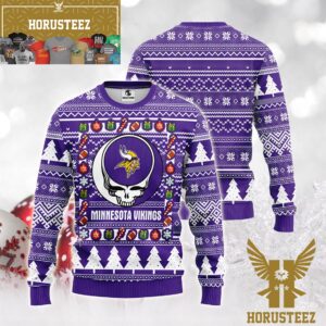 Minnesota Vikings Grateful Dead NFL Fleece Christmas Ugly Sweater