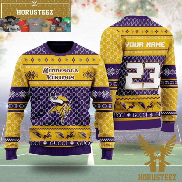 Minnesota Vikings Gucci Christmas Ugly Sweater