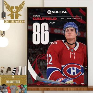 Montreal Canadiens Cole Caufield In EA Sports NHL 24 Rating Home Decor Poster Canvas