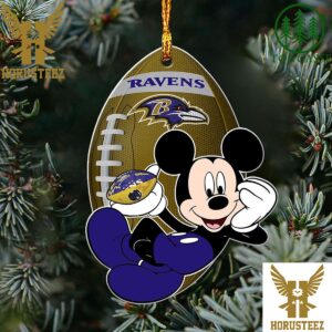 NFL Baltimore Ravens Xmas Mickey Christmas Tree Decorations Ornament