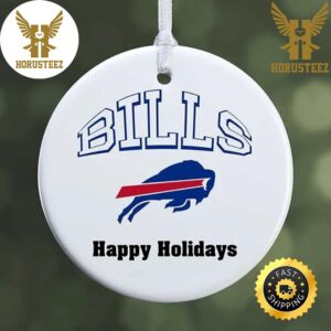 NFL Buffalo Bills Happy Holidays NFL Football 2023 Decorations Christmas Ornament