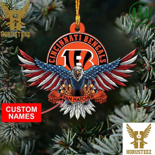 NFL Cincinnati Bengals Xmas American US Eagle Christmas Tree Decorations Ornament
