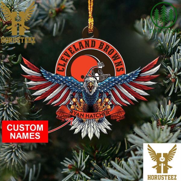 NFL Cleveland Browns Xmas American US Eagle Christmas Tree Decorations Ornament