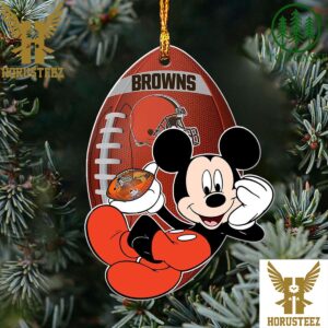 NFL Cleveland Browns Xmas Mickey Christmas Tree Decorations Ornament
