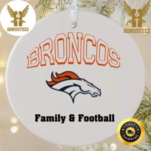 NFL Denver Broncos Family And Football NFL Football 2023 Decorations Christmas Ornament