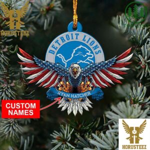 NFL Detroit Lions Xmas American US Eagle Christmas Tree Decorations Ornament