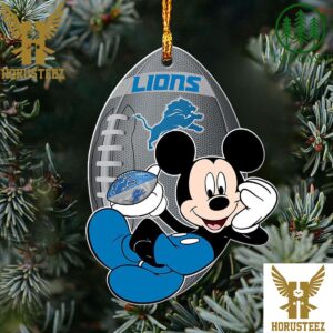 NFL Detroit Lions Xmas Mickey Christmas Tree Decorations Ornament