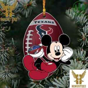 NFL Houston Texans Xmas Mickey Christmas Tree Decorations Ornament