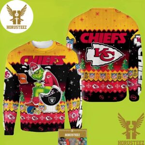 NFL KC Chiefs American Football Grinch Best For Xmas Holiday Christmas Ugly Sweater