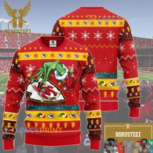 NFL Kansas City Chiefs Grinch Hand Gifts For Fan Grinch Christmas Ugly Sweater