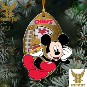 NFL Kansas City Chiefs Xmas Mickey Christmas Tree Decorations Ornament