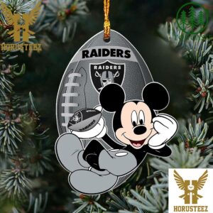 NFL Las Vegas Raiders Xmas Mickey Christmas Tree Decorations Ornament