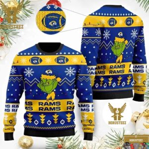 NFL Los Angeles Rams Grinch Best For Xmas Holiday Christmas Ugly Sweater