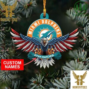 NFL Miami Dolphins Xmas American US Eagle Christmas Tree Decorations Ornament