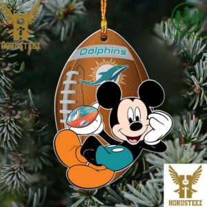 NFL Miami Dolphins Xmas Mickey Christmas Tree Decorations Ornament