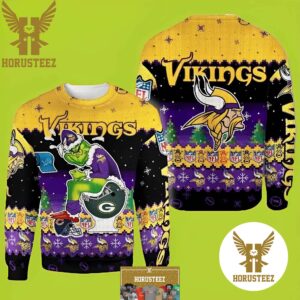 NFL Minnesota Vikings Grinch Best For Xmas Holiday Christmas Ugly Sweater