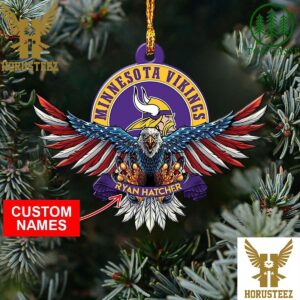NFL Minnesota Vikings Xmas 2023 American US Eagle Christmas Tree Decorations Ornament