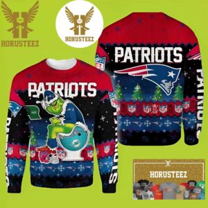 NFL New England Patriots Grinch Best For Xmas Holiday Christmas Ugly Sweater