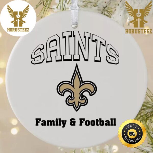 NFL New Orleans Saints Family And Football NFL Football 2023 Decorations Christmas Ornament