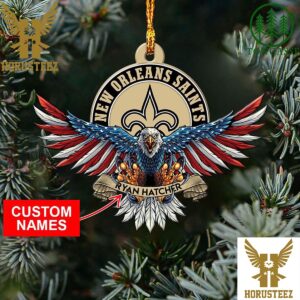 NFL New Orleans Saints Xmas American US Eagle Christmas Tree Decorations Ornament