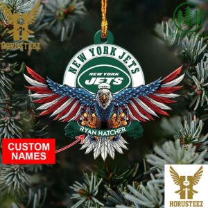 NFL New York Jets Xmas American US Eagle Christmas Tree Decorations Ornament