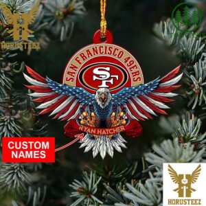 NFL San Francisco 49ers Xmas American US Eagle Christmas Tree Decorations Ornament
