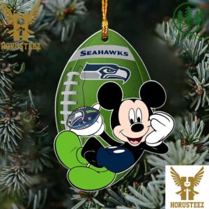 NFL Seattle Seahawks Xmas Mickey Christmas Tree Decorations Ornament