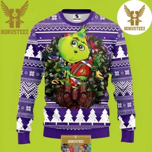NFL Vikings Football Team Grinch Hug Best For Xmas Holiday Christmas Ugly Sweater