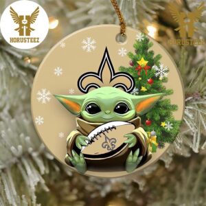 New Orleans Saints Baby Yoda NFL Football 2023 Decorations Christmas Ornament