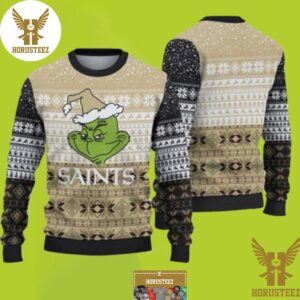 New Orleans Saints x Grinch Best For Xmas Holiday Christmas Ugly Sweater