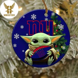 New York Giants Baby Yoda NFL Football 2023 Decorations Christmas Ornament