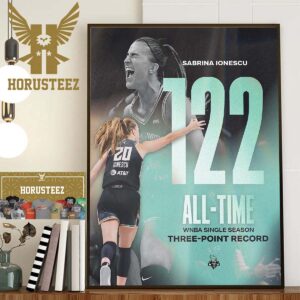 New York Liberty Sabrina Ionescu 122 All Time WNBA Single Season Three-Point Record Home Decorations Poster Canvas