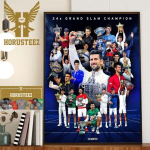 Novak Djokovic 24x Grand Slam Champions Home Decor Poster Canvas