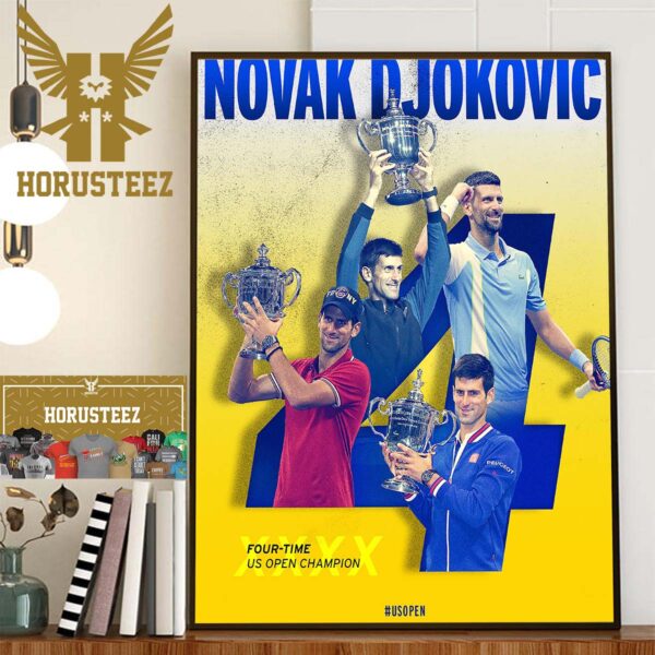 Novak Djokovic 4-Time US Open Champion Home Decor Poster Canvas