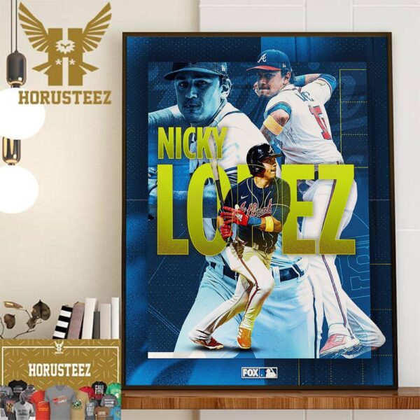 Official Poster For Nicky Lopez Of Atlanta Braves In MLB Home Decor Poster Canvas