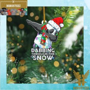 Panda Dabbing Through Snow Funny Xmas 2023 Christmas Tree Decorations Ornament