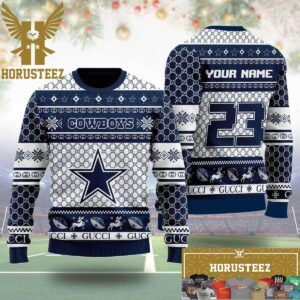 Personalize Dallas Cowboys 2023 Football Christmas Ugly Sweater