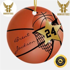 Personalize Super Star Player Basketball NBA Christmas 2023 Decorations Christmas Ornament