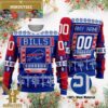 Personalized Buffalo Bills Custom Name Number Christmas Ugly Sweater