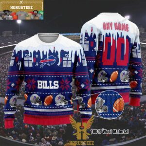 Personalized Buffalo Bills Custom Name Christmas Ugly Sweater