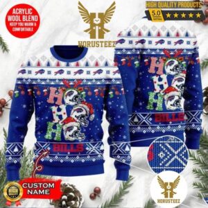 Personalized Buffalo Bills Football Hohoho Christmas Ugly Sweater