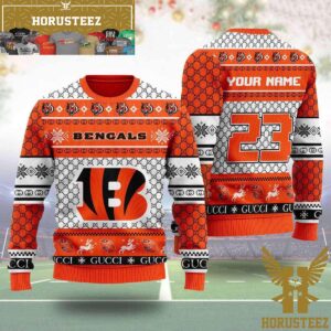 Personalized Cincinnati Bengals Gucci Christmas Ugly Sweater