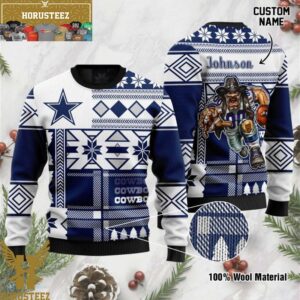Personalized Dallas Cowboys Mascot Christmas Ugly Sweater